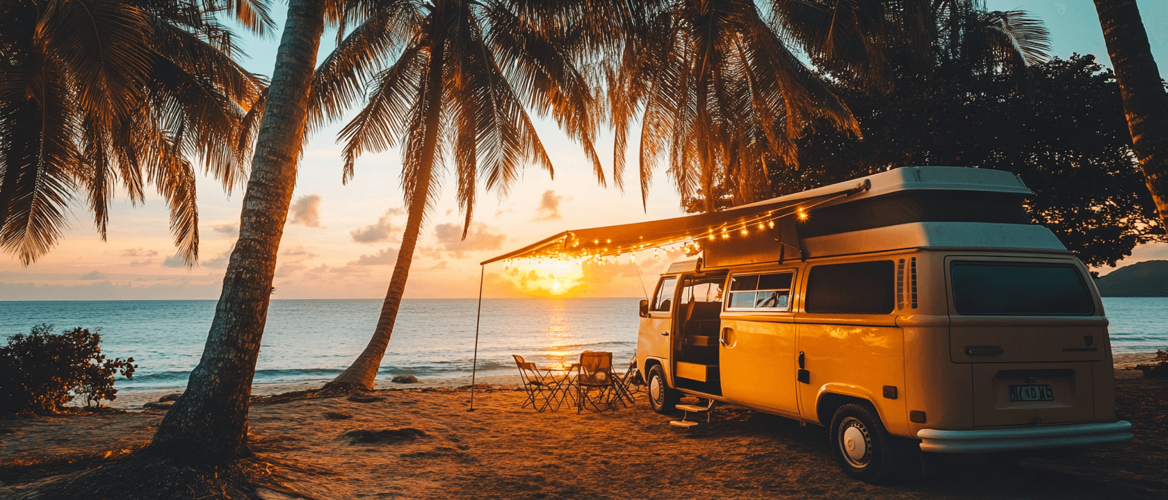 Camper op het strand